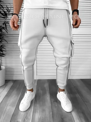 Trening barbati gri deschis pantaloni + hanorac K156 P18-1.3